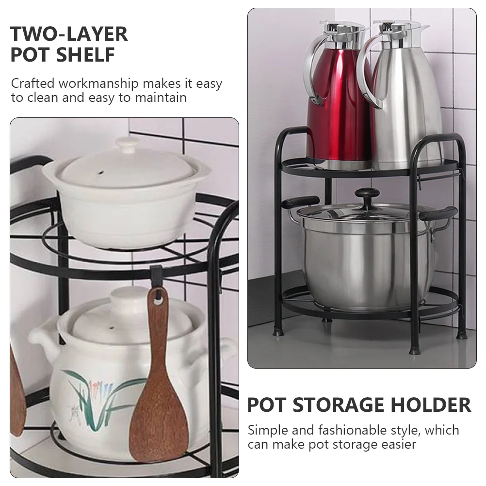 

1 pc Creative 2-Tier Kitchen Storage Rack Detachable Organizer Shelf Space-Saving Countertop Household Rack Pot Shelf