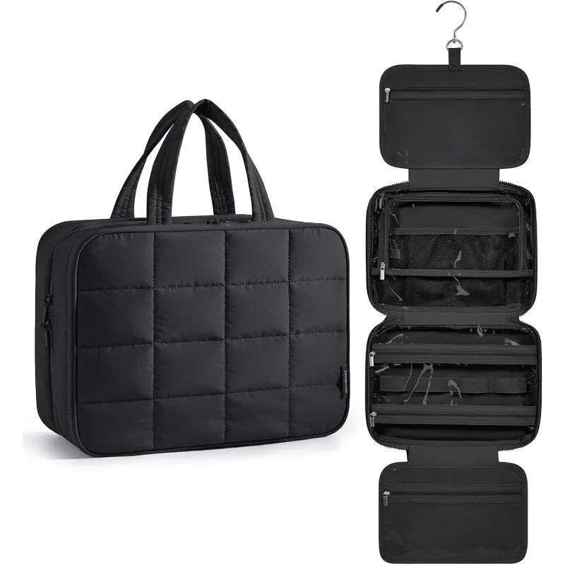 Foldable Makeup Bag for Women Travel Organizer Hanging Toiletry Cosmetic Bag Waterproof Make Up Beauty Pouch Bathroom Storage