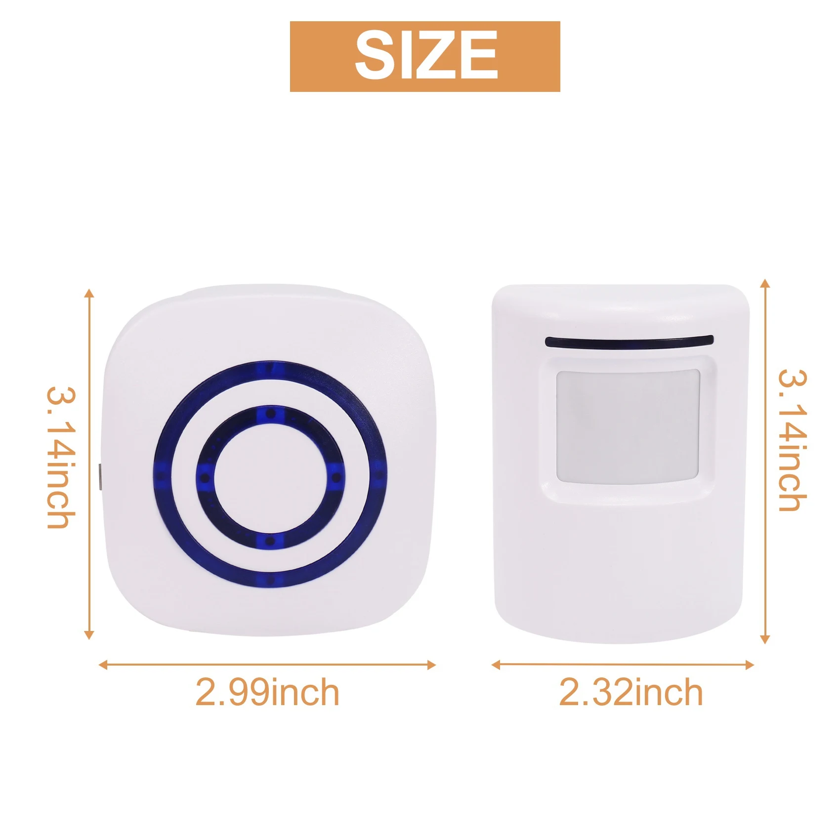 Carrilhão de porta, detector de sensor de movimento de porta de negócios sem fio inteligente visitante campainha alarme de entrada de segurança em casa com 1 plug-in rece