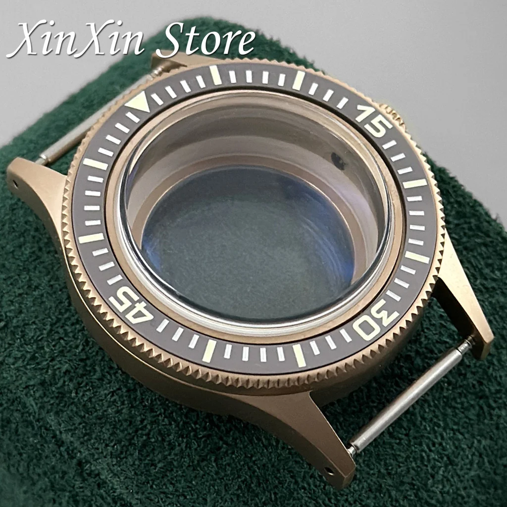 Titanium Rose Gold 40mm Retro Luminous Bezel Diving Double Domed Coated AR Sapphire Glass Watch Case For NH34 NH35 NH36 Movement