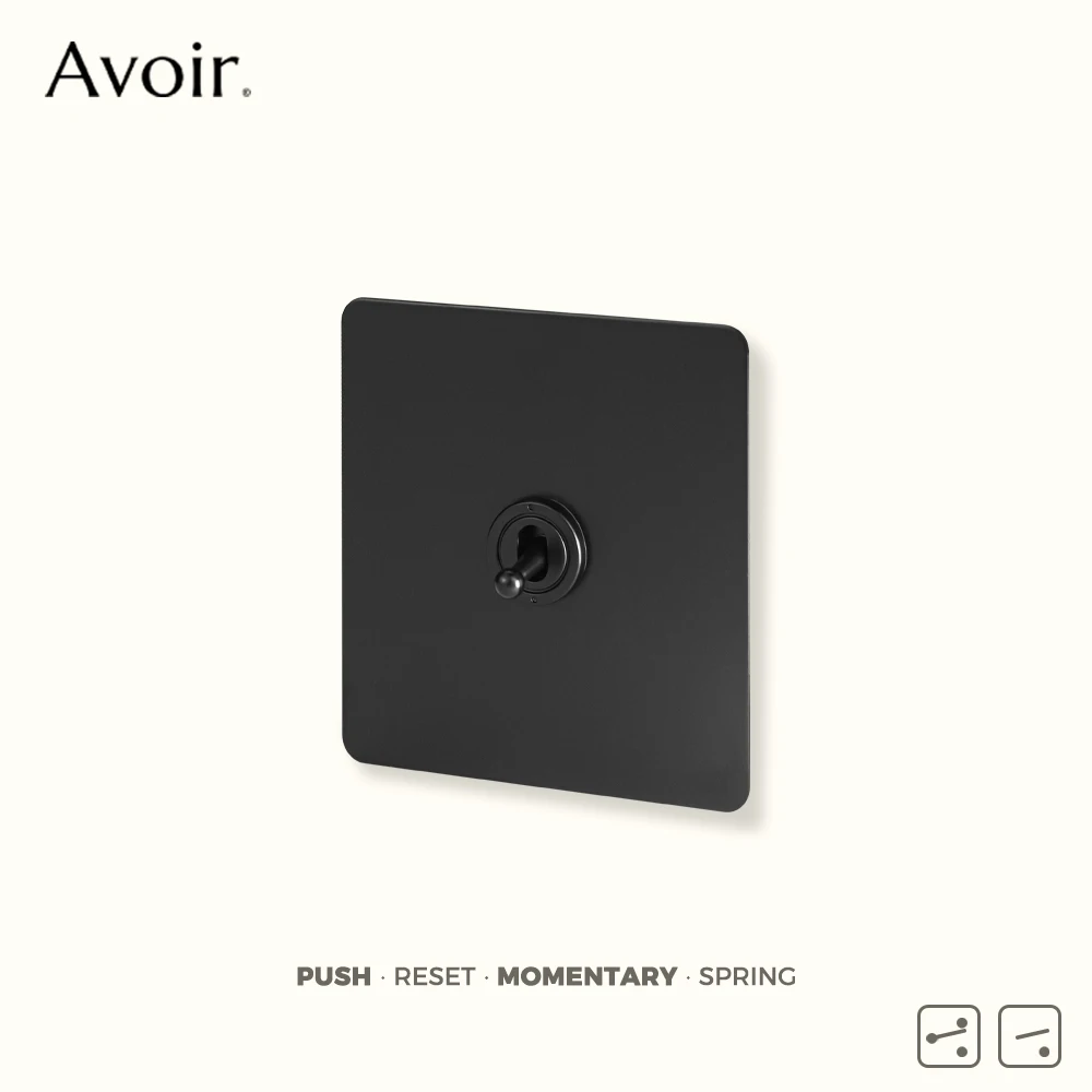 

Avoir Black Coin Push Button Momentary Switch Retro Spring Switch 86 Type Reset Switches For Home Decoration Wall Outlet Type C
