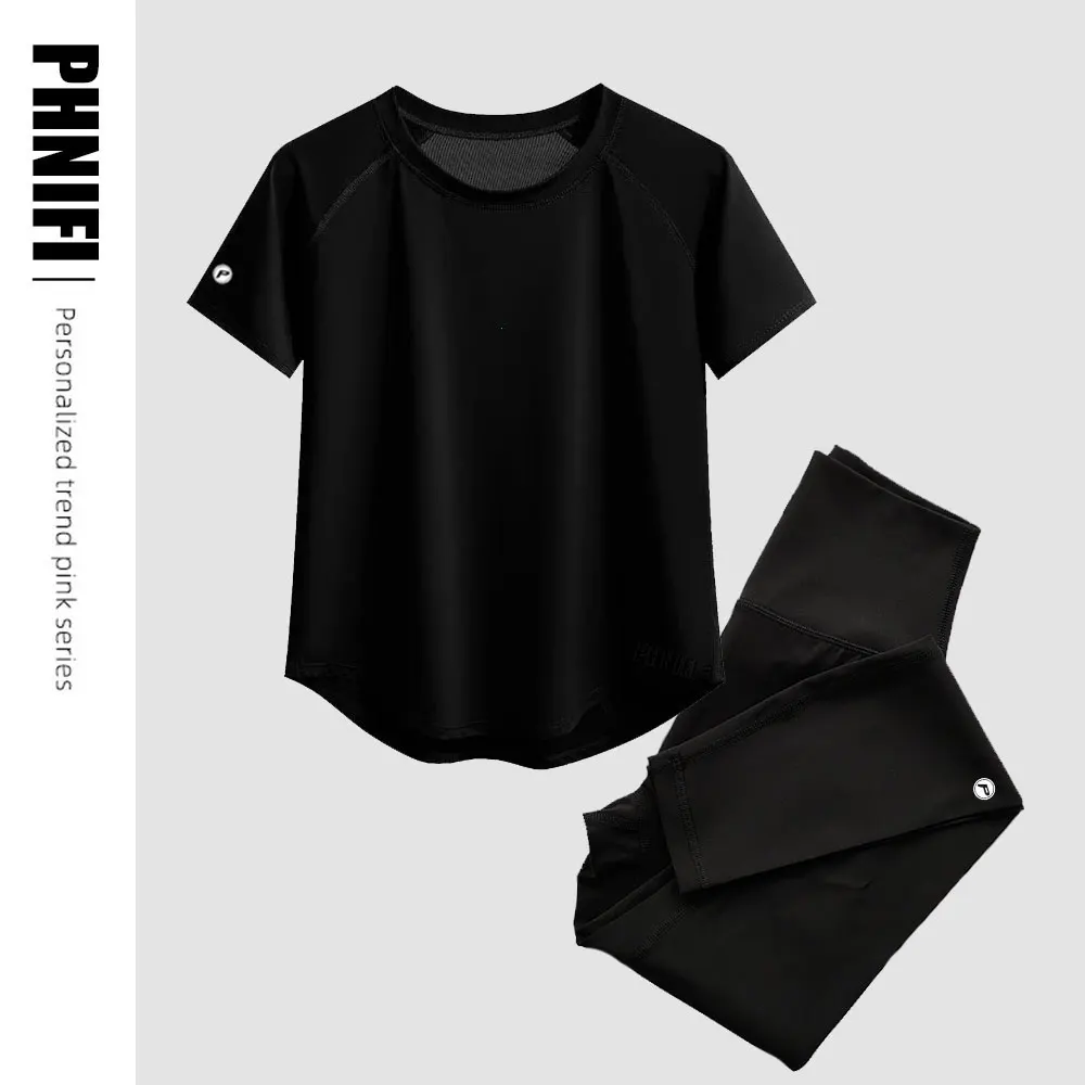 Brand Short Sleeve T-shirts Fitness Yoga Running T-Shirt Gym Workout Quick Dry Stretchy Tees Tops Gym Breathable Sport Suit