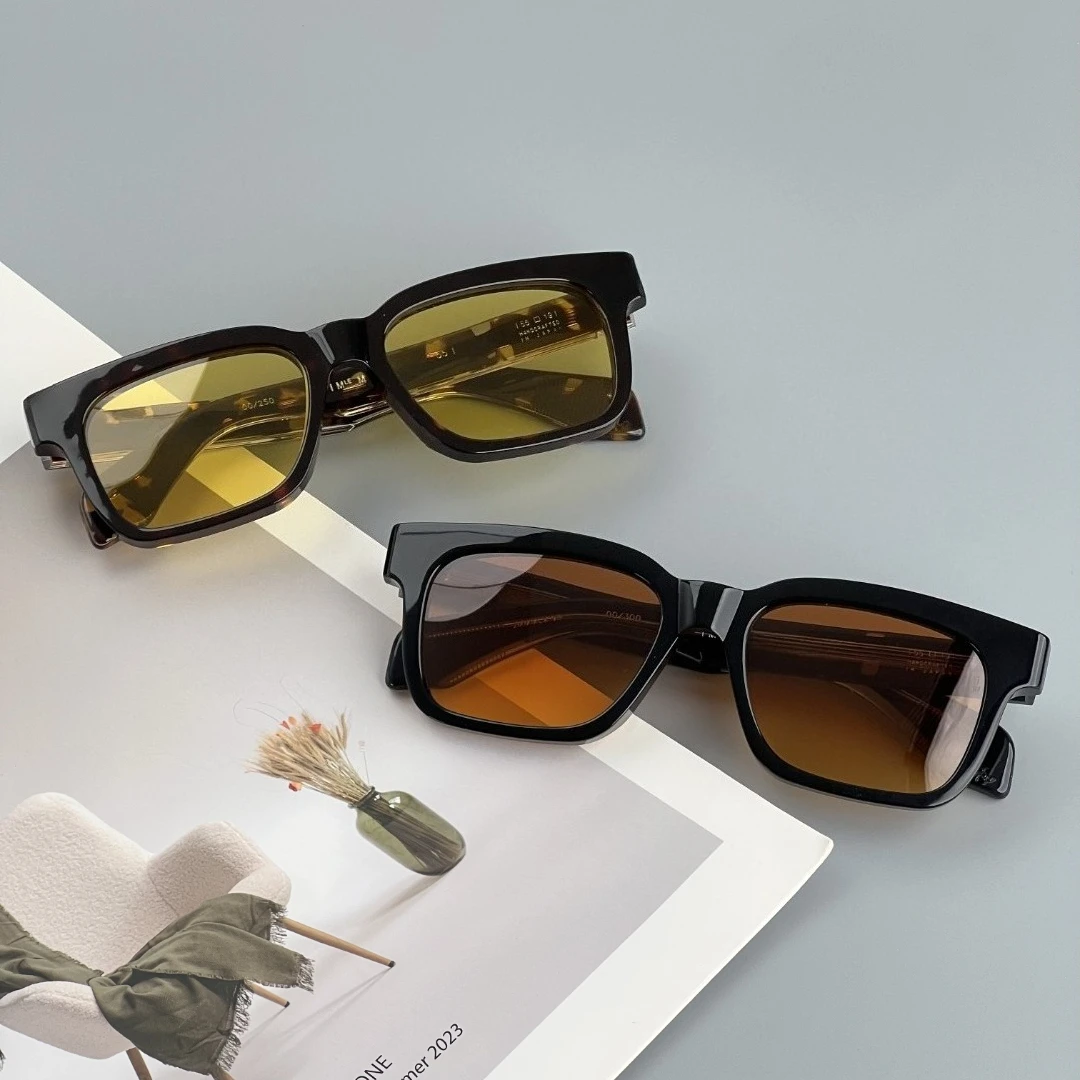 55-19mm Square Sunglasses Unisex Japanese Handcrafted Acetate UV400 Fishing Outdoor Eyewear