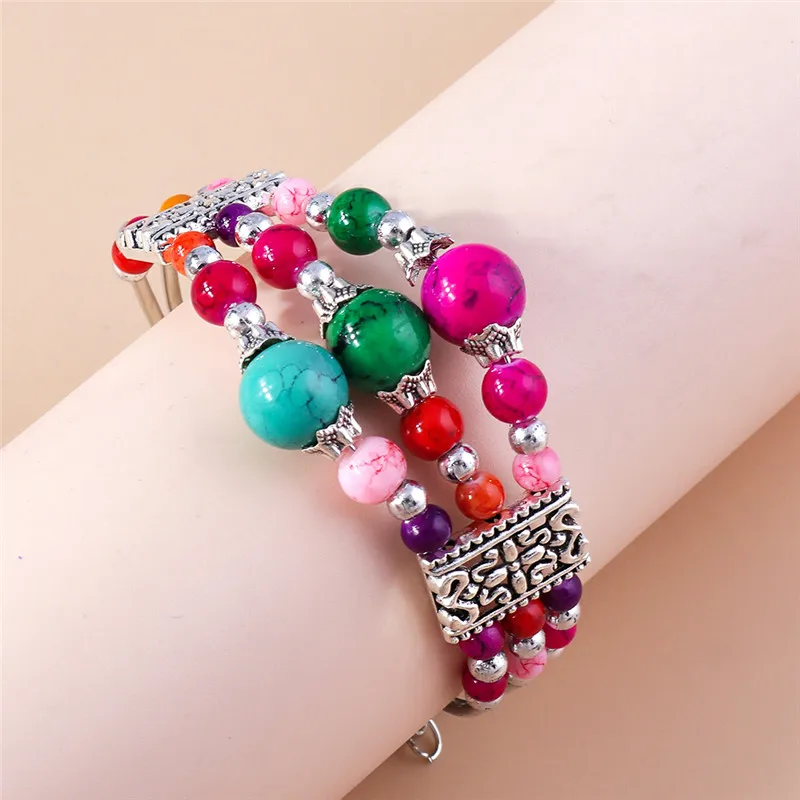 Aihua Neue böhmische Charm-Perlenarmbänder für Frauen, ethnische Armbänder aus Naturstein, modischer Schmuck, Partygeschenke – Detail 4
