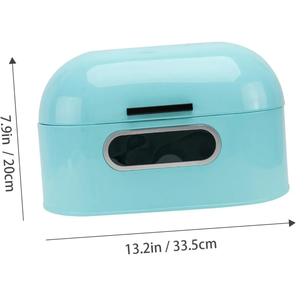 صندوق خبز من الفولاذ المقاوم للصدأ مع نافذة - حاوية تخزين متعددة الأغراض للوجبات الخفيفة في المطبخ والفواكه والأساسيات اليومية