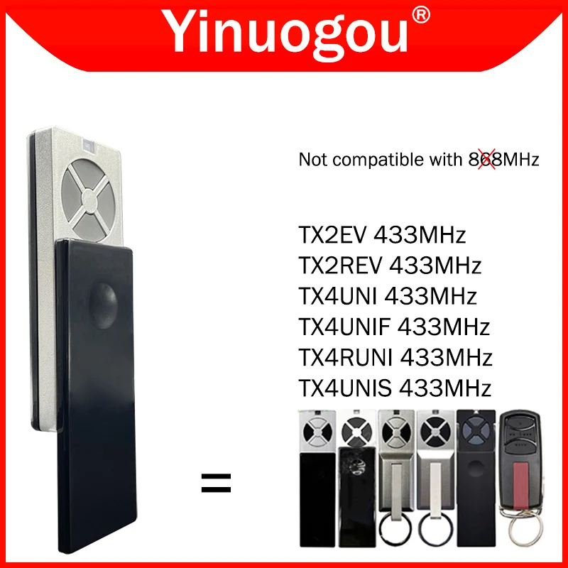 LiftMaster Chamberlain TX4UNI TX4RUNI TX4UNIF TX4UNIS TX2EV TX2REV Garage Door Remote Control 433MHz Electric Gate Transmitter