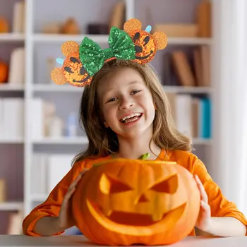 2025萬聖節髮飾 米奇耳朵髮箍 女孩節日亮片蝴蝶結 女士 女孩派對角色扮演髮帶 禮物 兒童 10 最佳銷售 萬聖節米奇 - №5