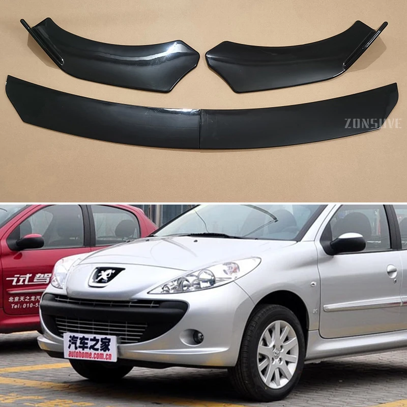 

Для Peugeot 207 2009-2013 год, передний бампер, разделитель губ, спойлер, комплект кузова, аксессуары, универсальный, 4 шт.