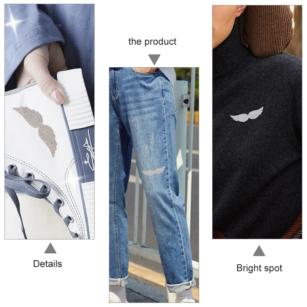 

20Pcs Creative Rhinestone Wing Clothing Patches DIY Cloth Appliques Clothes Bags Shoes Hole Repair Accessories