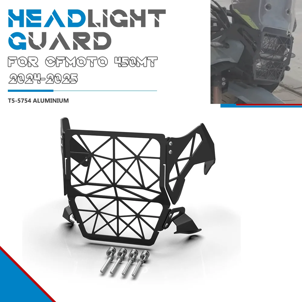 

Motorcycle Headlight Grilles Guard Protector For CFMOTO 450MT Headlamp Front Light Protection Cover CF MOTO 450 MT MT450 2024