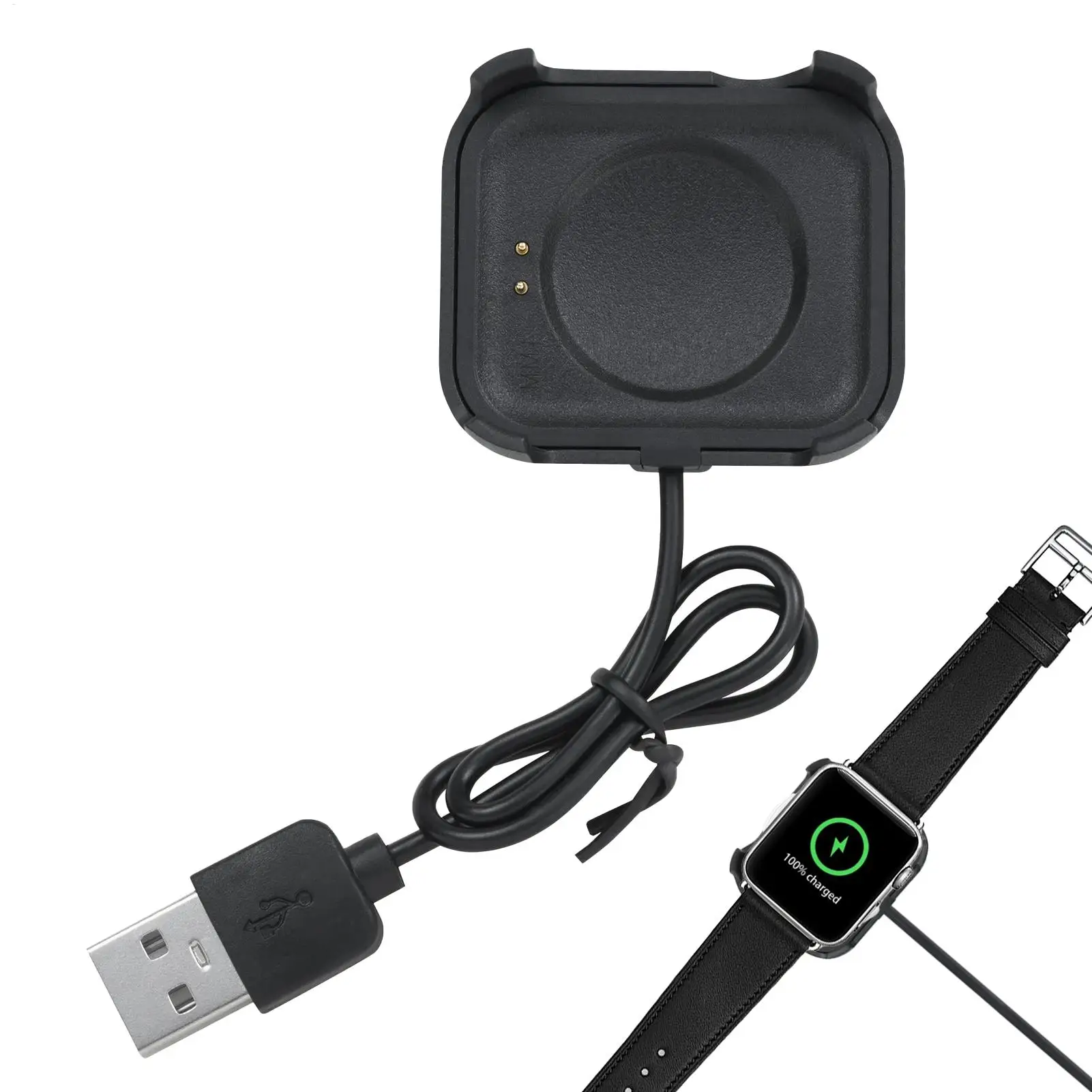 Cabo de Carregamento Portátil para Smartwatch: Base para Casa, Quarto, Mesa de Cabeceira, Escritório, Carro, Hotel, Férias, Acampamento ao Ar Livre