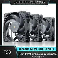 PHANTEKS T30 ventilador de refrigeración de aire y agua PWM de alta presión de grado Industrial de 12CM, rodamiento Vapo doble, potente maestro de enfriador 120X120X30MM