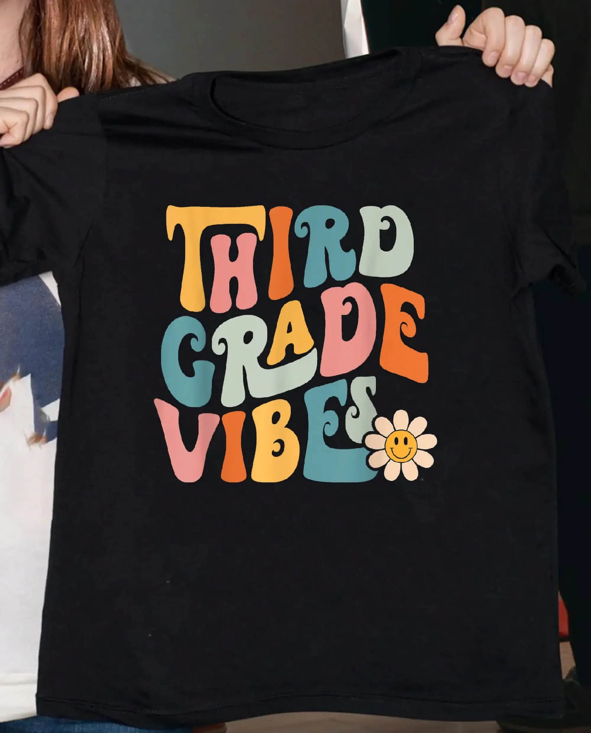 

Футболка третьего класса Vibes третьего класса ретро первый день школы