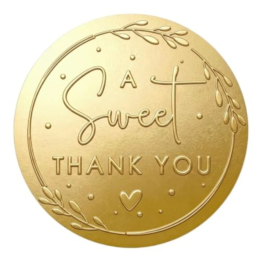 

100 x A Sweet Thank You Embossed Sticker Labels Wedding Party Shower Favor Raised Foil Stickers Sweet Treat Sticker for Wedding