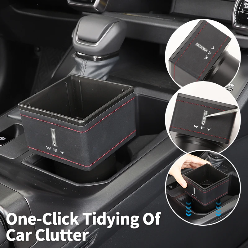 New Car Cup Holder Expansion Multi-Purpose Storage Box Interior For WEY Tank 500 Macchiato Coffee 01 02 2021-2022