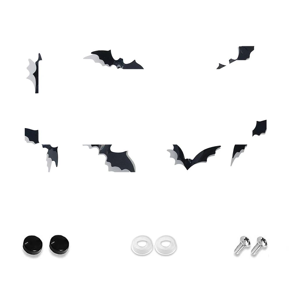 

1pc Black Bat Pattern 2 Hole License Plate Frame Aluminum Material 6x12 Inches with Screw Set Retro Novelty Car Decoration Gift