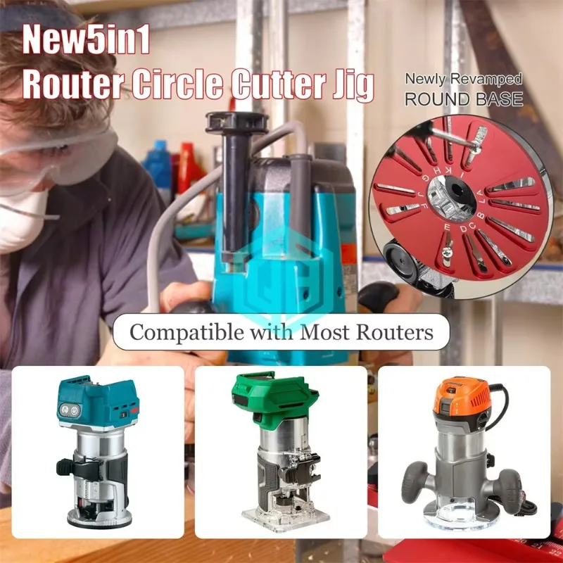 Router Jig with Detachable Base Enhanced Accuracy for MDF/Decorative Boards Modular Design for Circular & Groove Routing