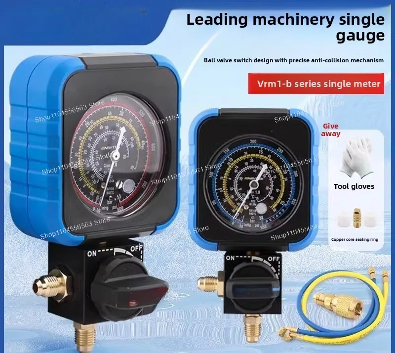 Air Conditioning Refrigeration Pressure Gauge Single Gauge for R22 R134 R410A Refrigerant Charging Tool HVAC Diagnostic