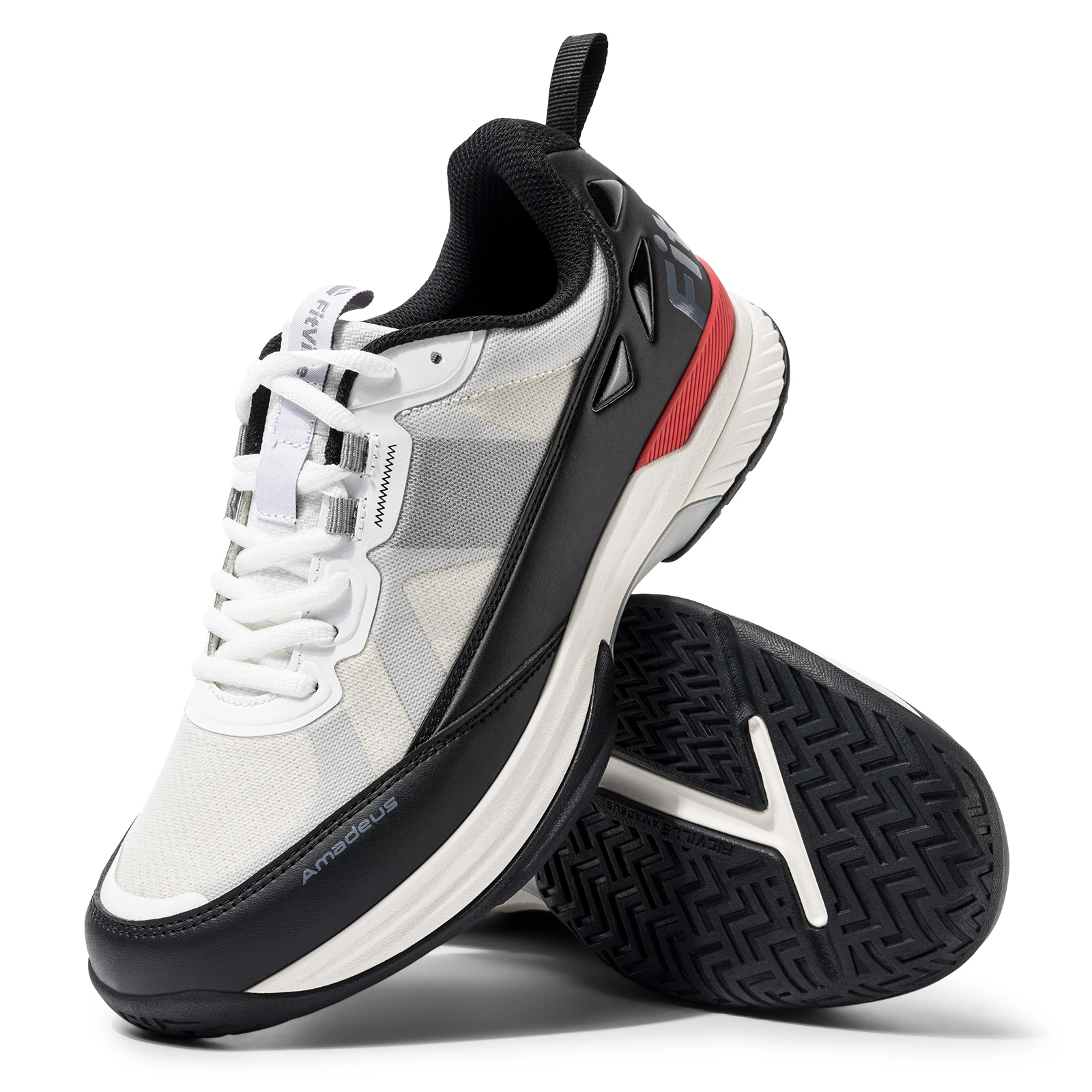 FitVille Table Tennis Shoes Casual Pickleball Sports Shoes for Men Sneaker Breathable All Court Baseball Shoes with Arch Support