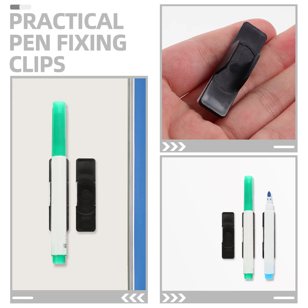 

10Pcs Pen Holder Clips Plastic Whiteboard Markers Holders Self-Adhesive Wall Office School Fixing Tool