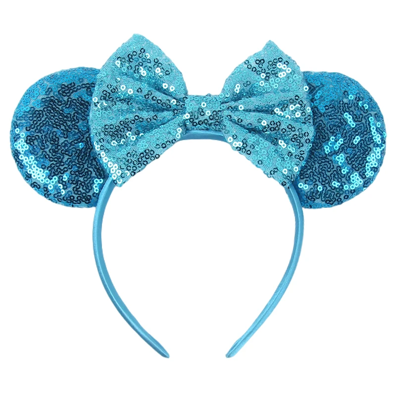 Trendiges Glitzer-Mausohren-Stirnband mit Pailletten, 12,7 cm Schleife, Boutique-Haarband mit Perlen, Krone, Mädchen, Festival, Party, Haarschmuck – Detail 19