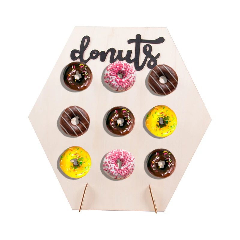 

Donut Party Decor Wooden Donuts Display Stand Decoration For Table Wedding Baby Showers Bridal Shower Birthday Party Supplies