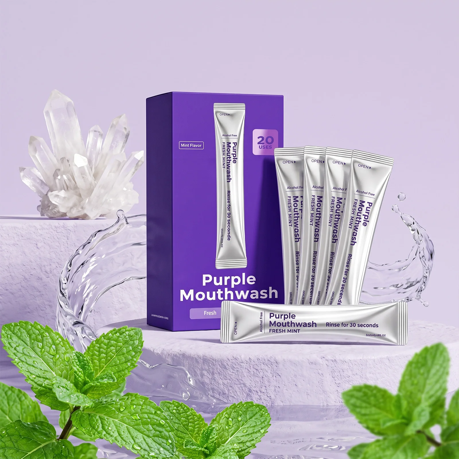 Purple Fresh Mouthwash Remove - Teeth Whitening Gum 评论和价格