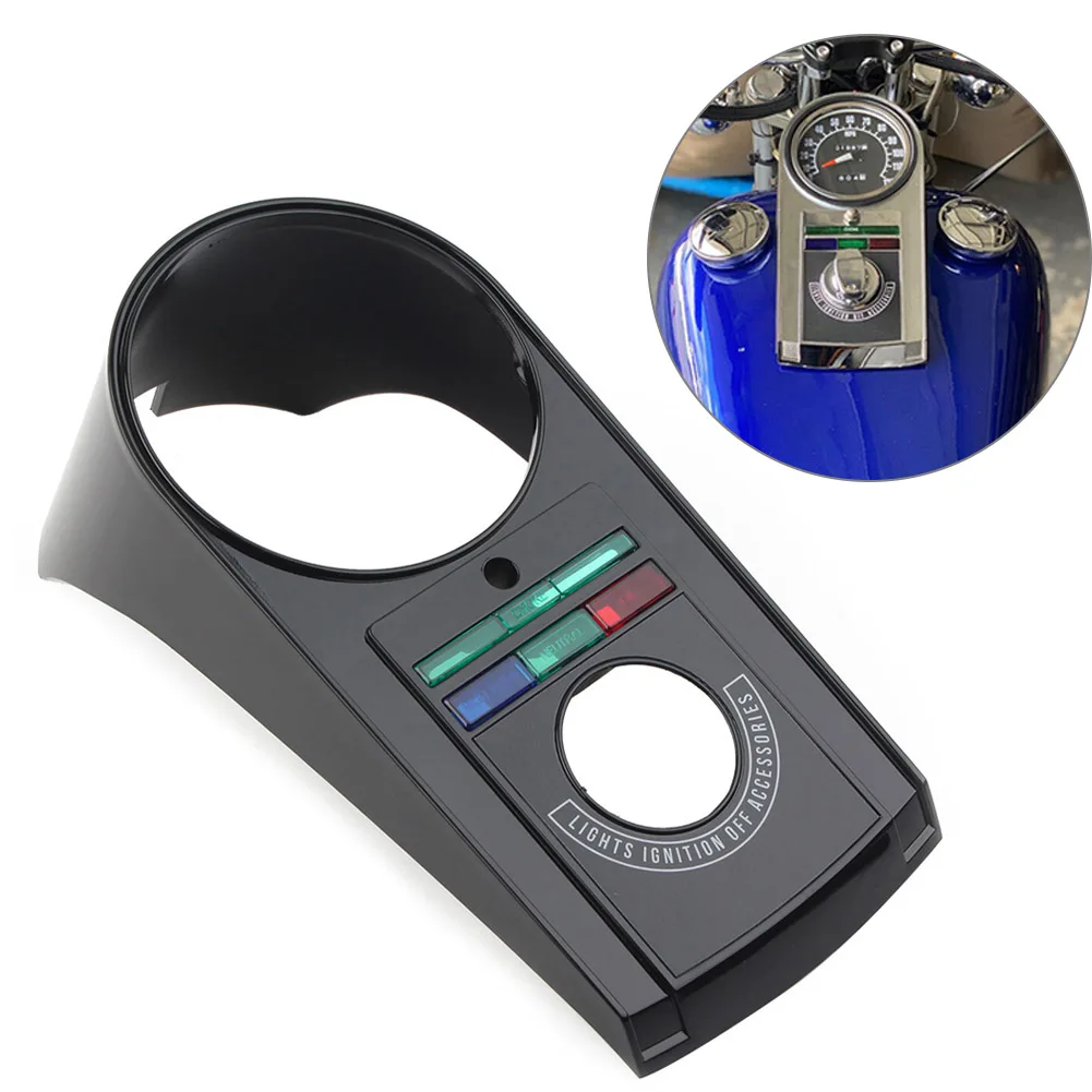 Black Motorbike Speedometer Speedo Dash Panel Cover Housing Kit For Harley Davidson Softail 1971-1990