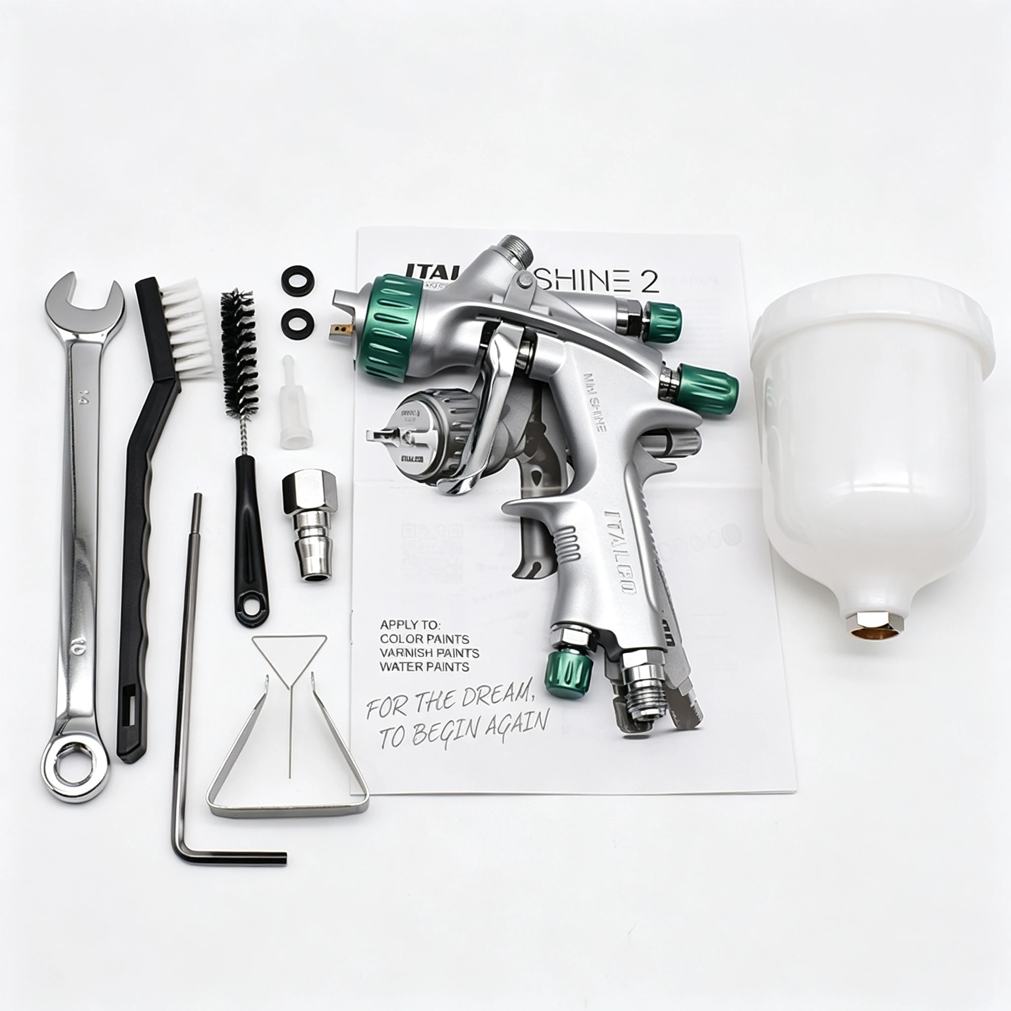 MINI SHINE HVLP Gravity Feed Mini Spray Gun 1.0mm Nozzle 250cc Cup High Atomization Pneumatic Paint Sprayer