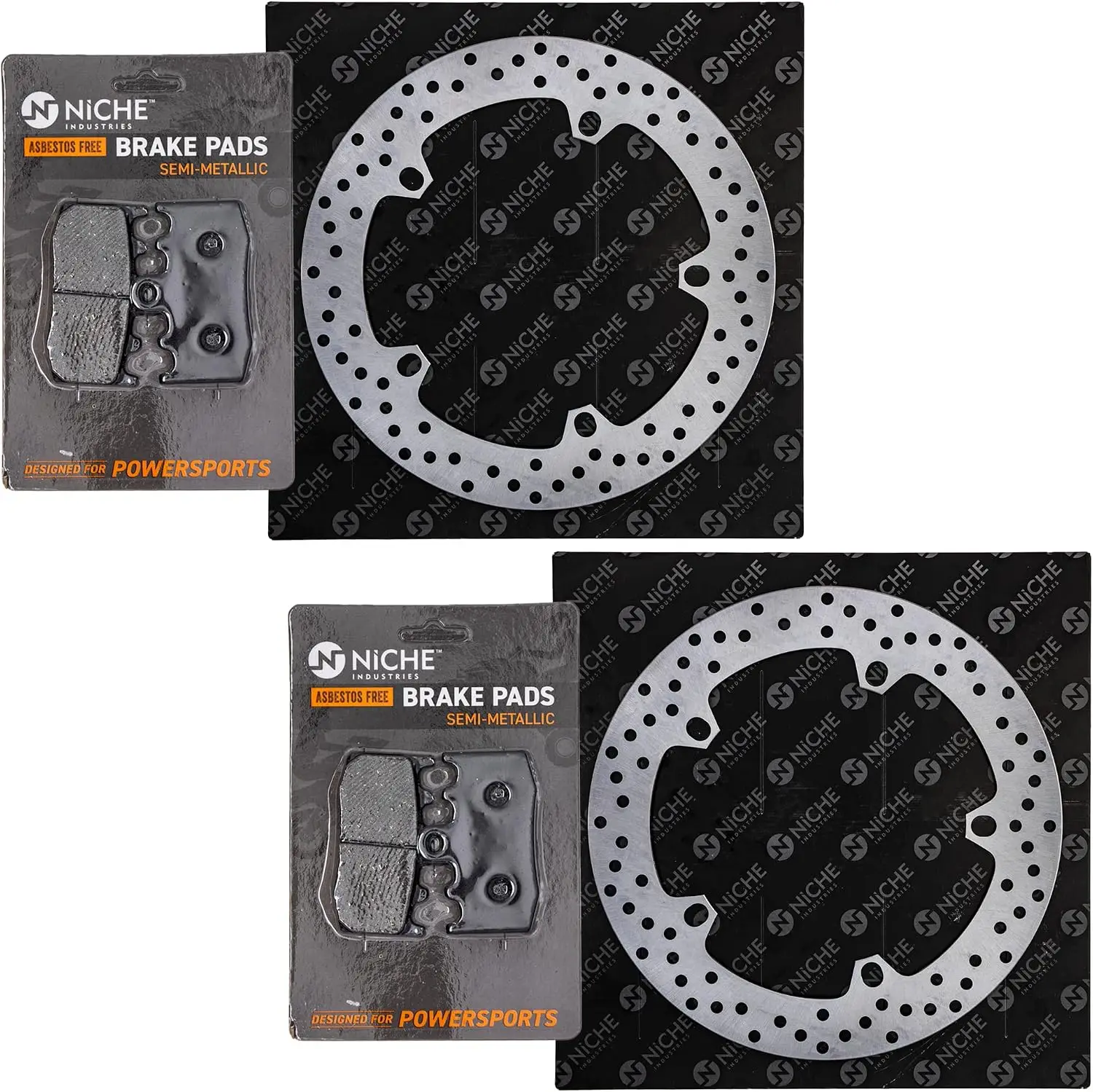 Front Brake Rotor Pad Semi Metallic Kit For BMW 34118534183