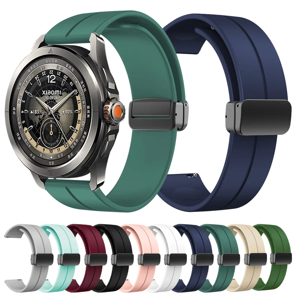 Silicone Strap For Xiaomi Watch 2 Pro S4 Sport S3 S2 S1 Pro Active 22mm Magnetic Watch Band For Mi Watch Color Miwatch Color 2
