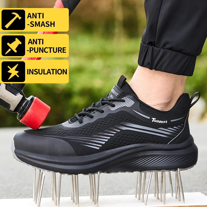 Safety Shoes, Anti-Smashing and Anti-Puncture Work Shoes, Insulated Shoes, Lightweight and Fashionable Protective Boots
