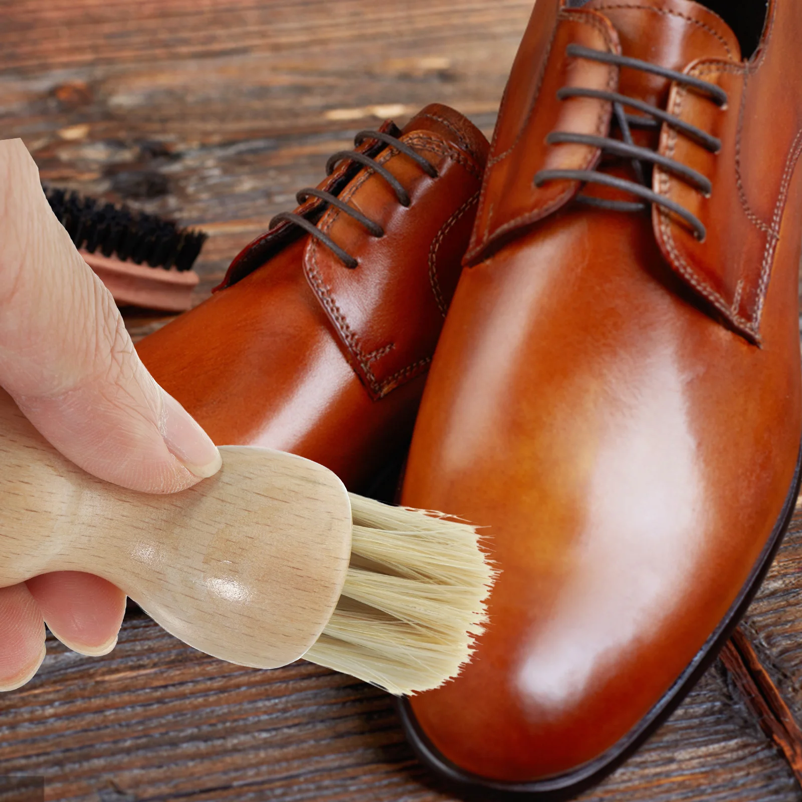 

2Pcs Shoe Cleaning Brush Pig Hair Compact Portable Shoes Brush Suede Sneaker Polishing Cleaning Tool Travel Use