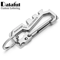 Stainless Steel Keychains Personalized Custom Lettering Keyrings Wrench Tool Bottle Opener Key Chain Ring Holder For Car K423