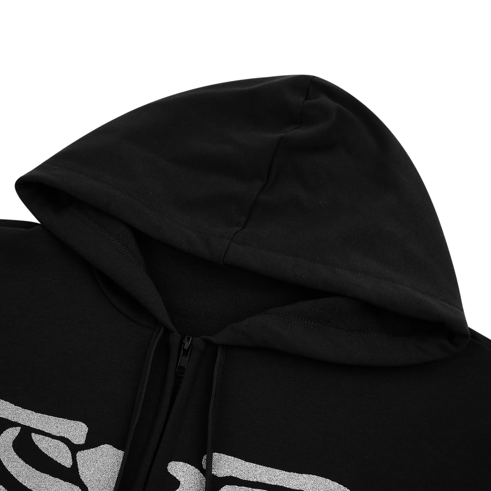 Felpa con cappuccio da donna con teschio di strass Y2K Halloween Cappotto con cerniera grafica Felpa in pile extra large Cappotto a maniche lunghe da strada gotico