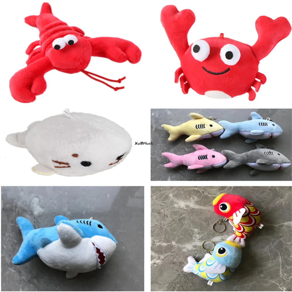 Designs Choice - Ocean Animal , PP Cotton Stuffed Plush Toy With Keychain Fish Shark Etc.