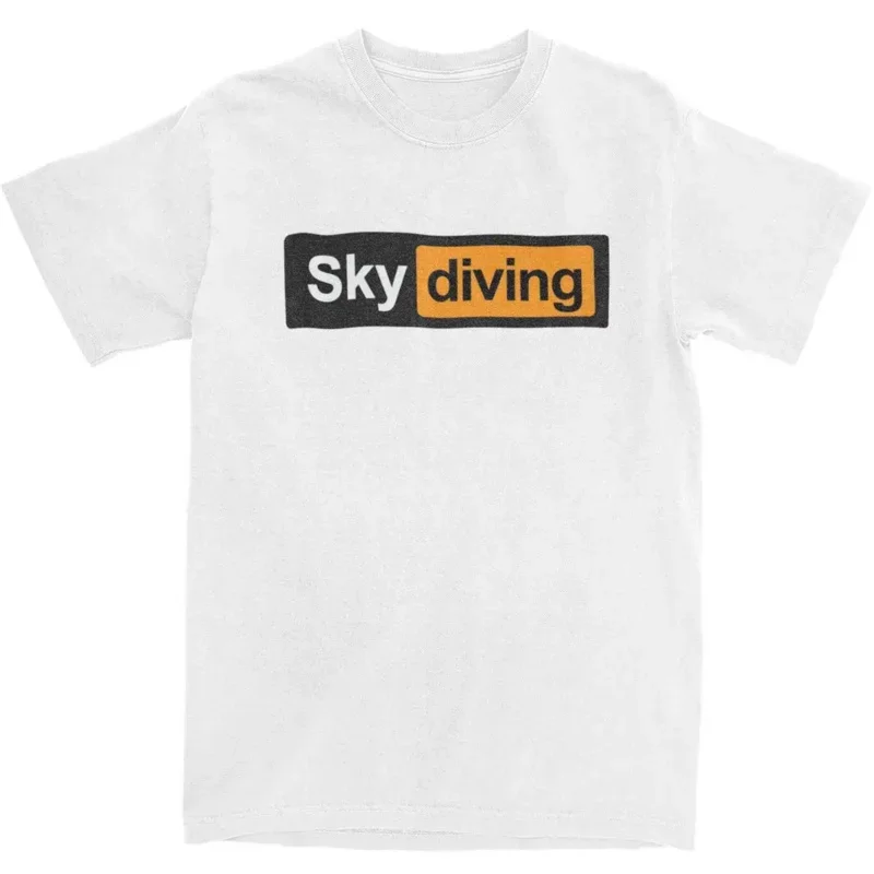 Skydive Lover Skydiver Vintage Cotton Printed Cloth Funny Parachute Sky Merch Shirts for Men  oversized t shirt  harajuku