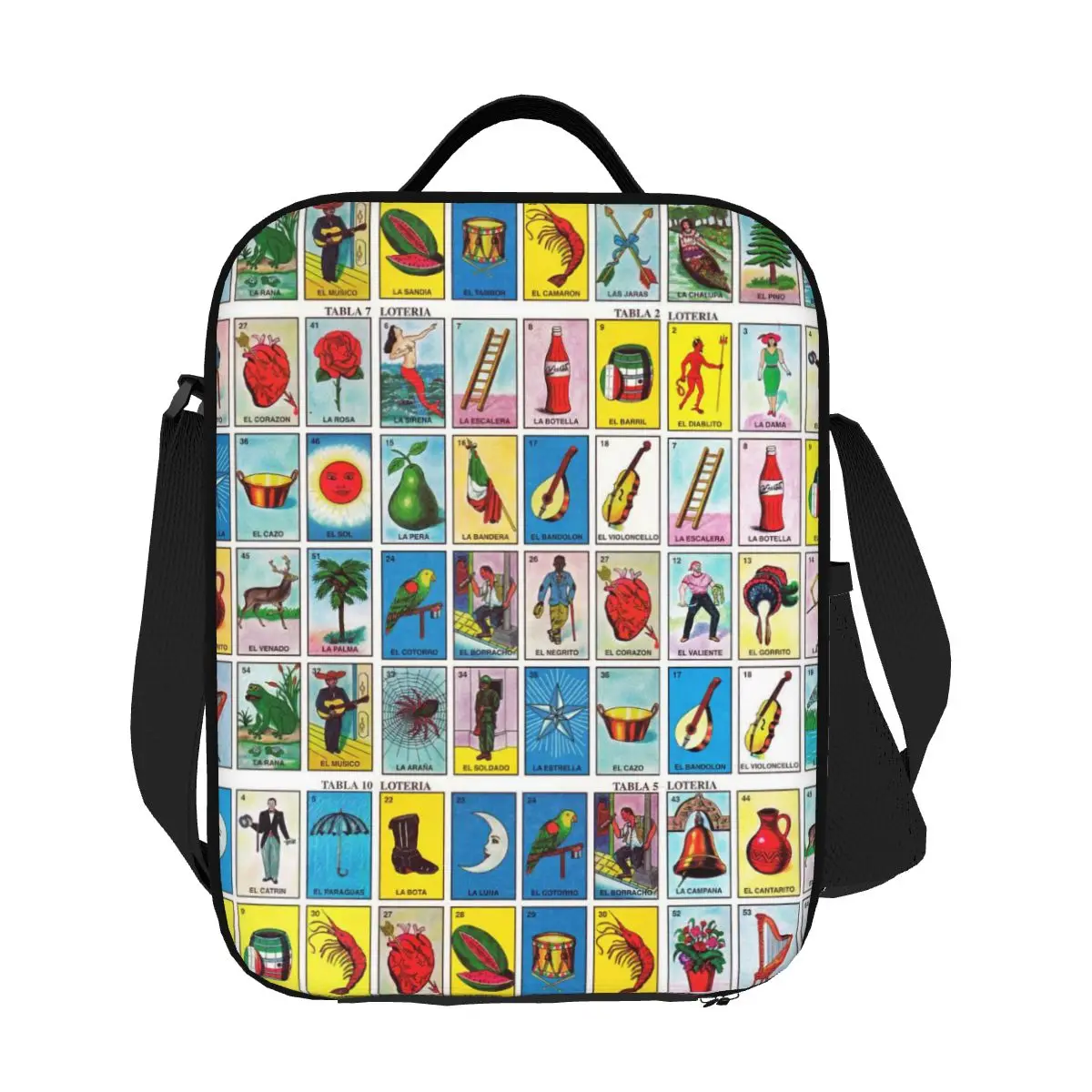 

Custom Loteria Card Mexican Bingo Lottery Lunch Bag Women Thermal Cooler Insulated Lunch Boxes for Student School