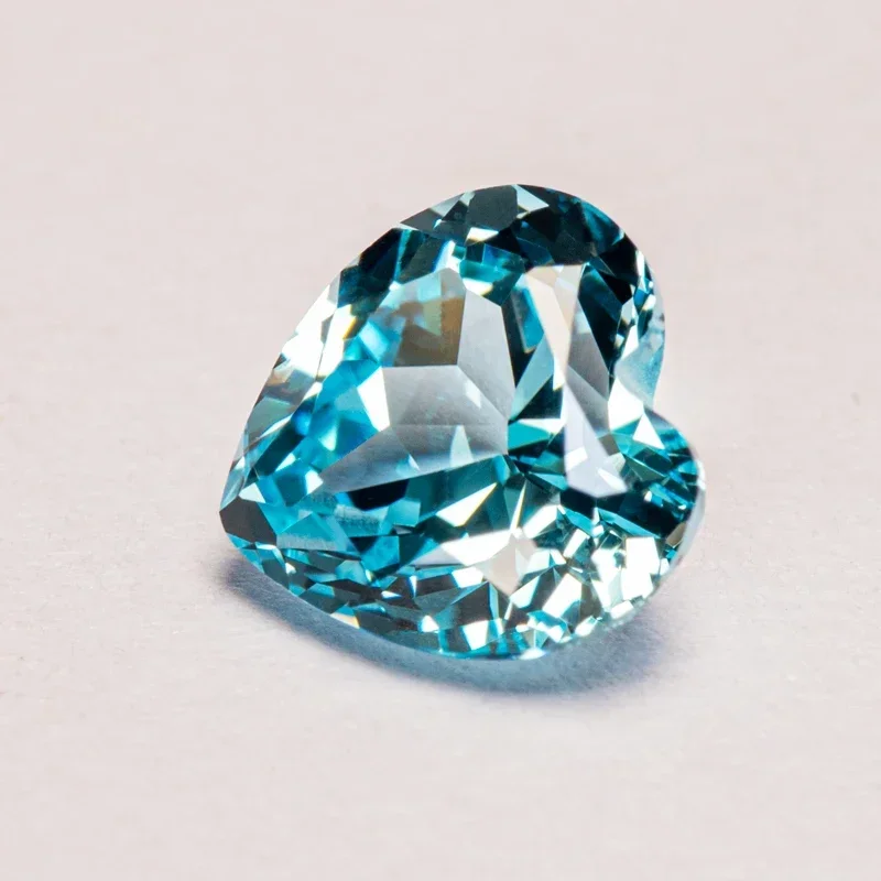 

Wholesale Lab Grown Sapphire Heart Shape Sea Blue colour VVS1 Gemstones for Charms Diy Jewelry Making Materials Selectable AGL C
