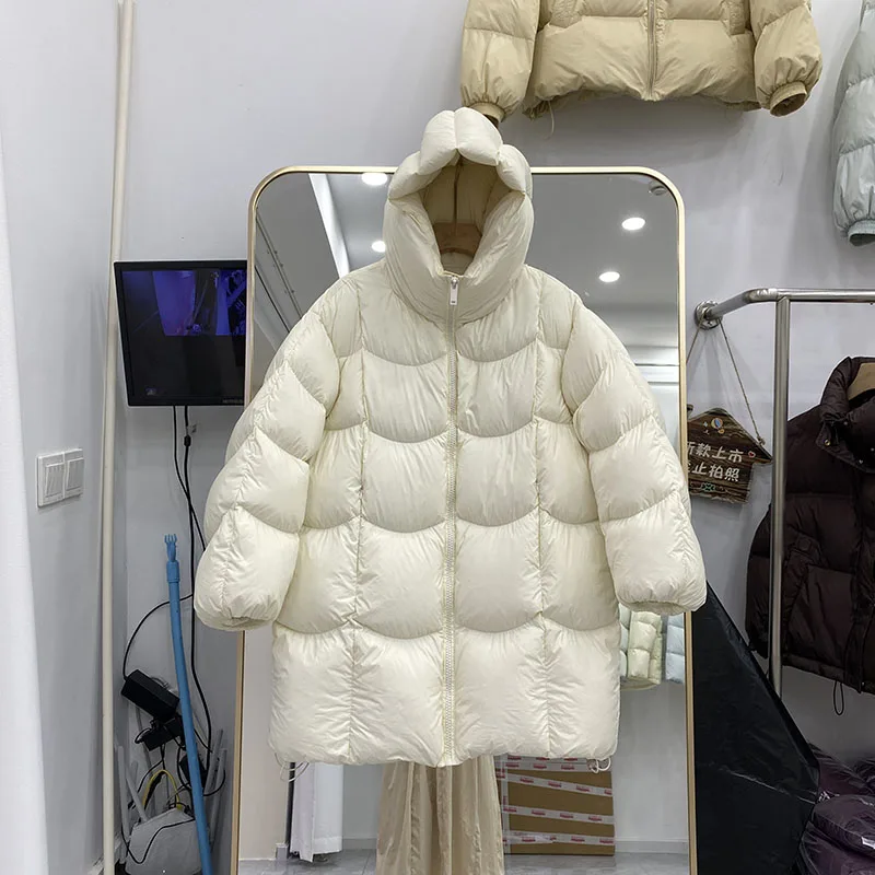 

Women Hooded Temperament Short Women's Coat 2025 New Winter Thickened Down Jackets Loose White Duck Down Women Down Jackets H556