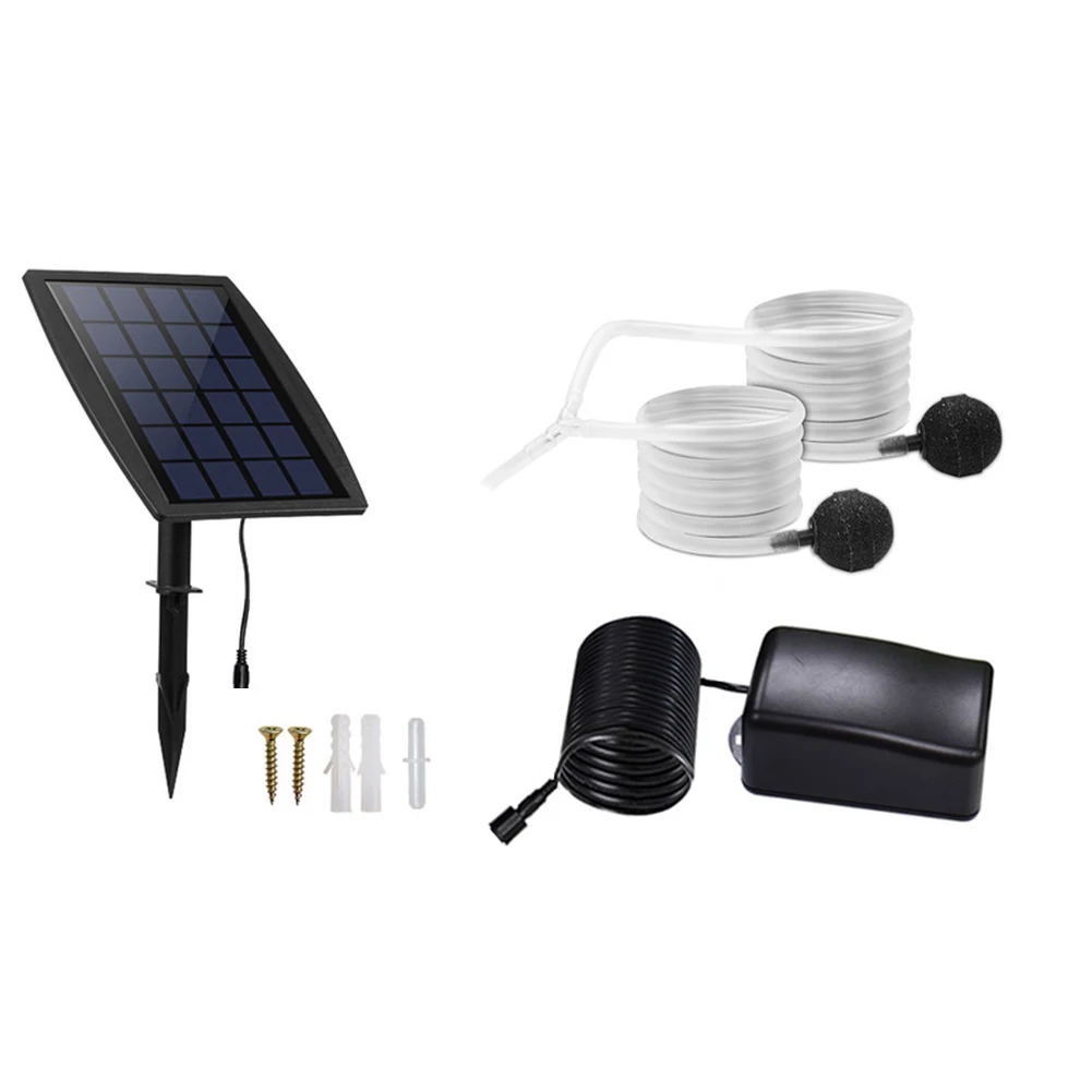 

Power Storage Solar Oxygen Pump 6V/2.5W Solar Oxygen Pump Built-in 3.7V/1800mAh Lithium Battery for Fishing/Fish Tank/Pool Pond