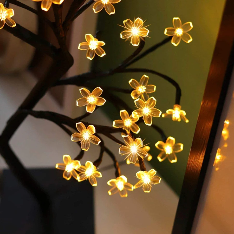 LED indoor room decoration tree light bedroom home lighting simulation cherry blossom tree light