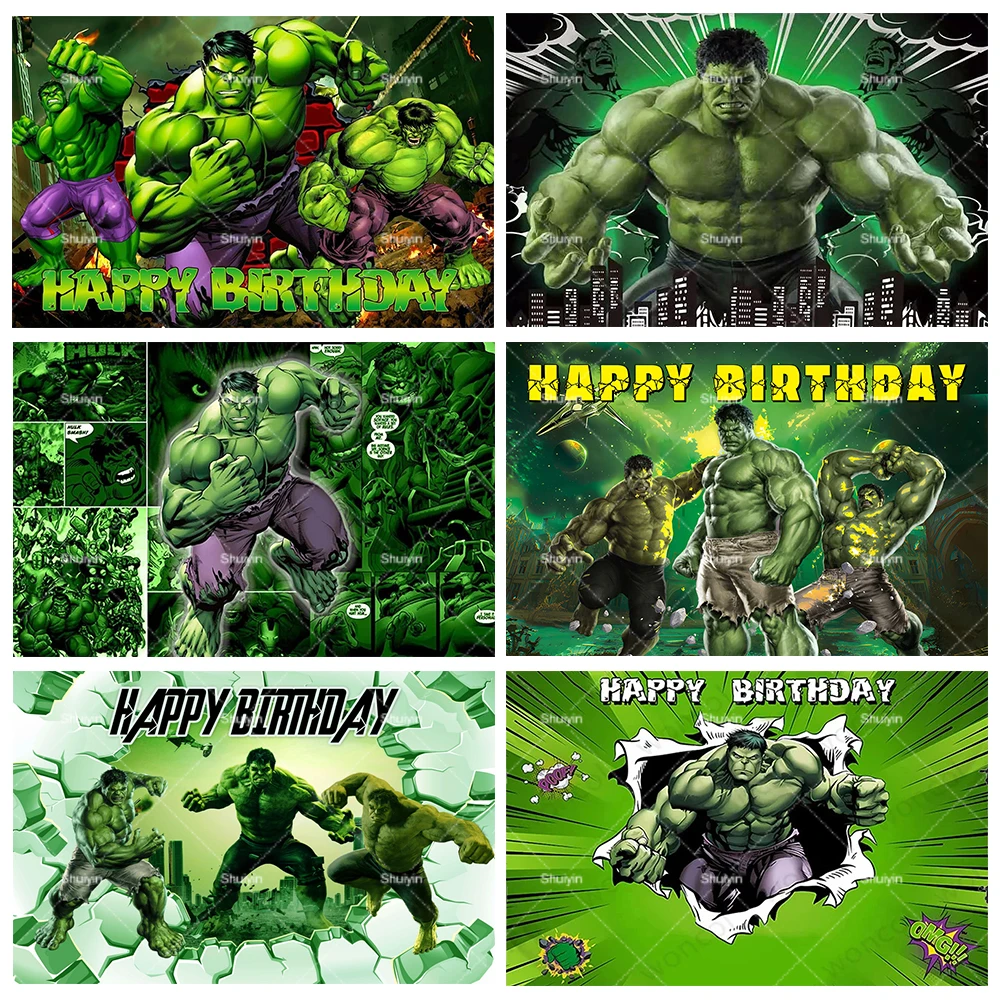 

SuperHero Marvel Hulk Jack Theme Background Boys Children Birthday Baby Shower Decor Banner Party Supplies Photography Backdrops