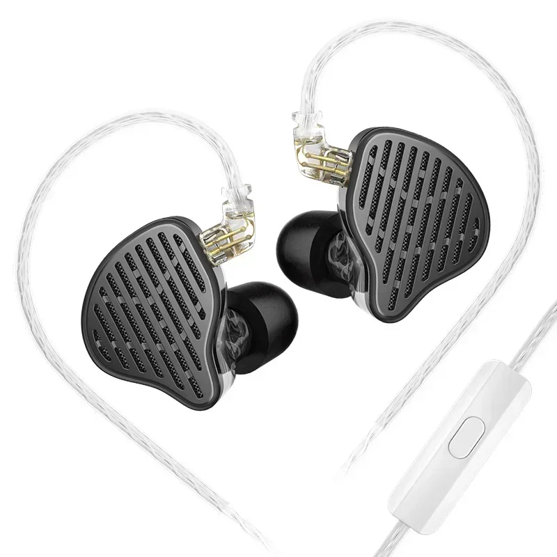 KZ x HBB PR2 Planar Magnetic IEMs - سماعات HiFi من النوع C مع ميكروفون وكابل فضي 784 للألعاب/البث المباشر (رمادي)