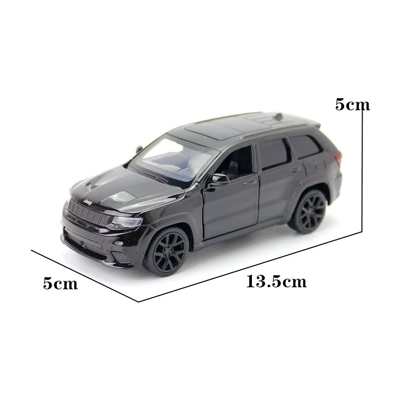 1:36 Jeep Grand Cherokee Trackhawk SUV Toy Car Alloy Pull Back Mini Car Model Collection Toy Ornaments