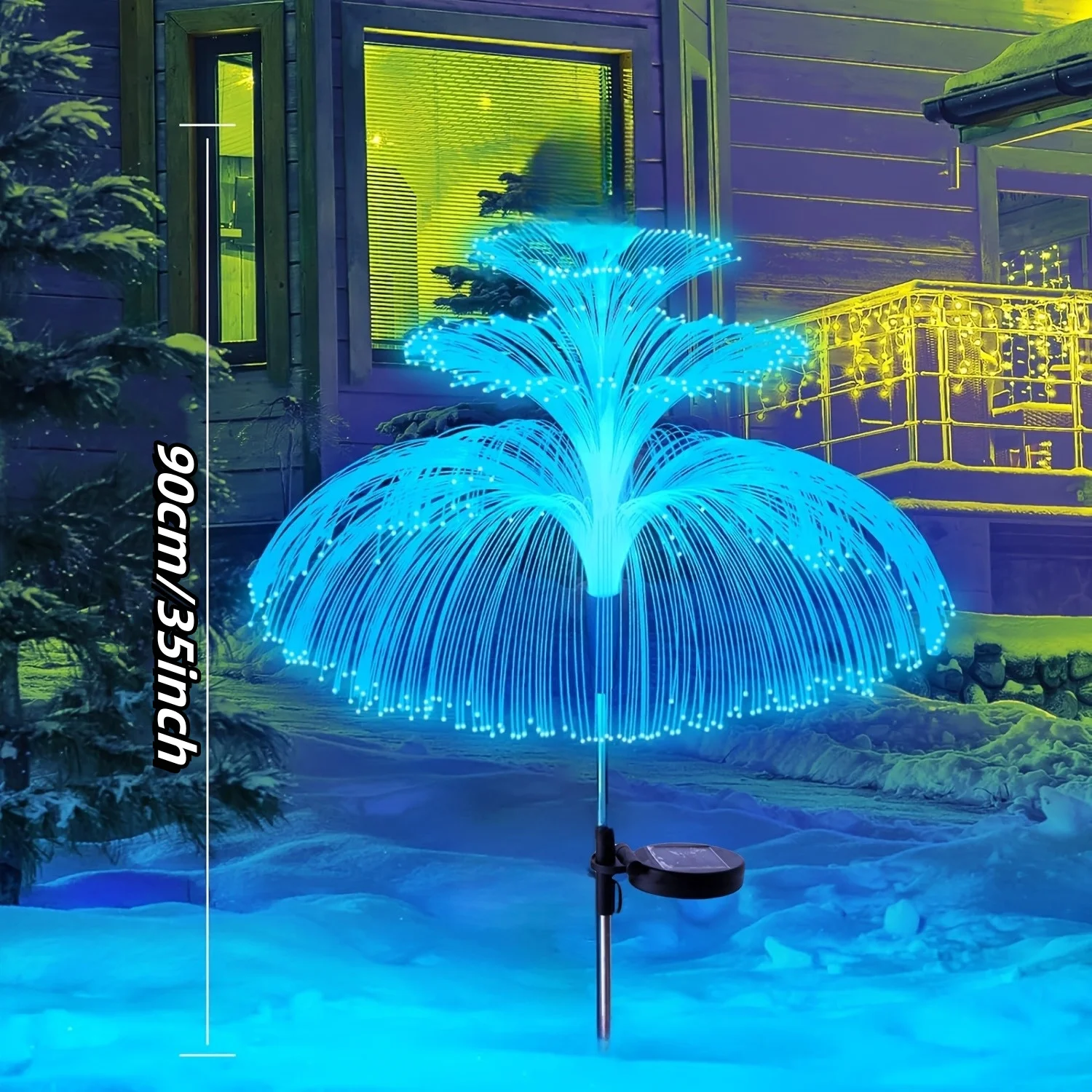 1 Pack 1/2/3 Layer Solar Fountain Jellyfish Lights Christmas Tree Lights With Colorful Changing LED Halloween Decorations