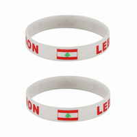 2pcs Lebanon Flag Silicone Bracelets Sports Game Wristbands National Wrist Strap for Men Women Rubber Band Fashion Accessories