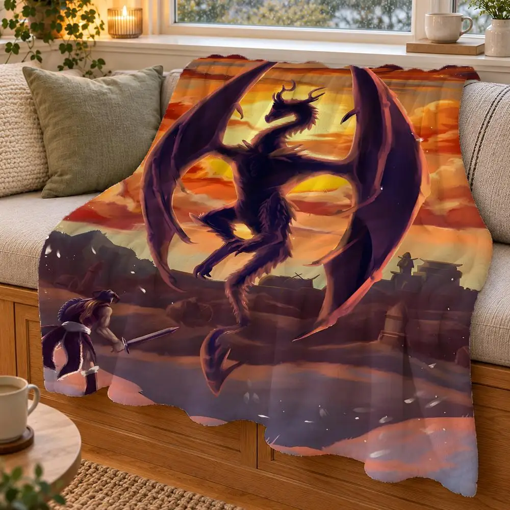 The Elder Scrolls Game Throw Double Sided Flannel Throw Blanket Soft Warm Washable Home Decor