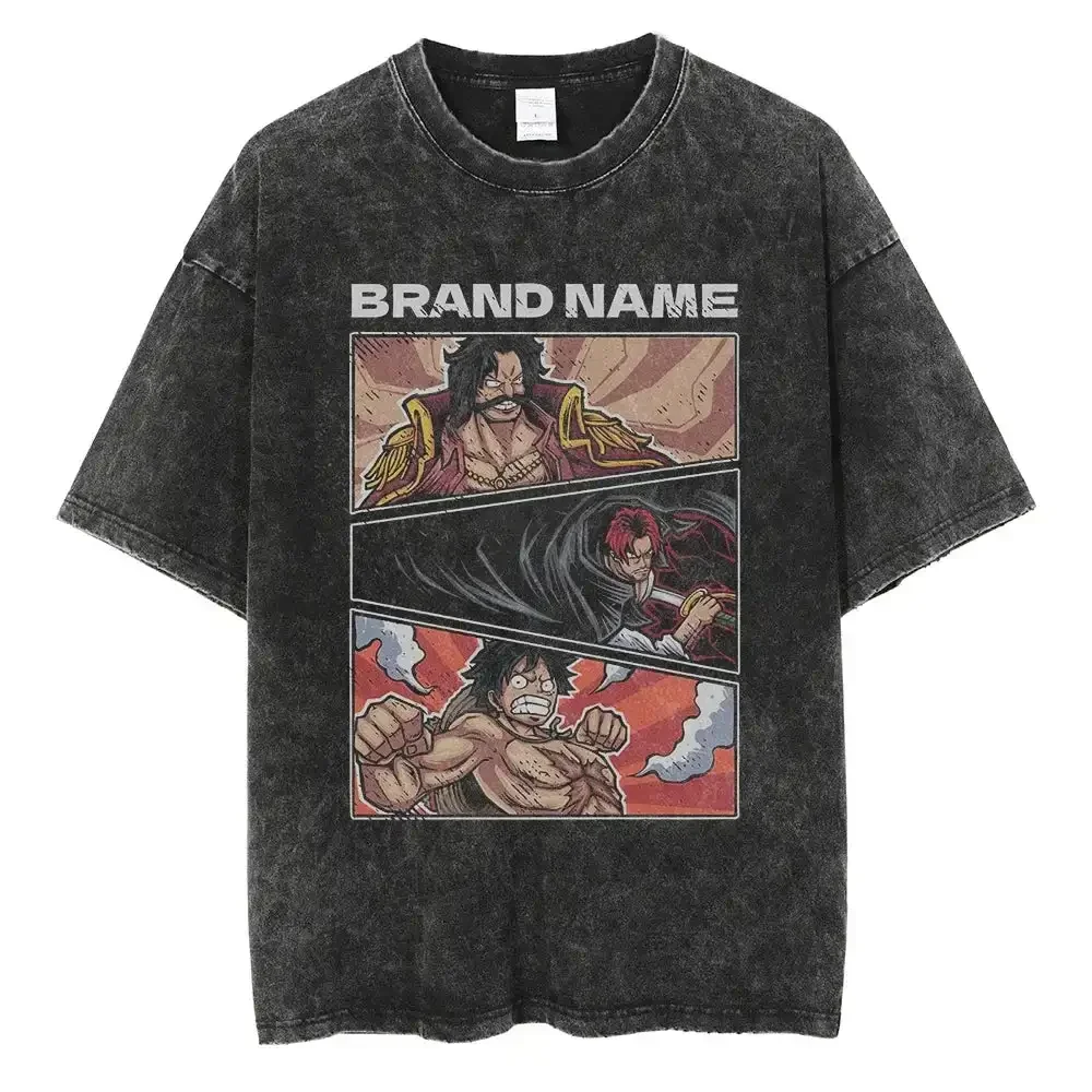 

ONE PIECE Luffy Gear 5, революционная рубашка-истребитель, футболка в стиле аниме, ретро, дизайнерская футболка с иллюстрацией, уличный Harajuku, лето