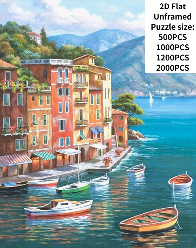 

500/1000pcs Adult Jigsaw Puzzles Beach Landscape Suitable for Adults & Families - Challenging Large Pieces, Portable